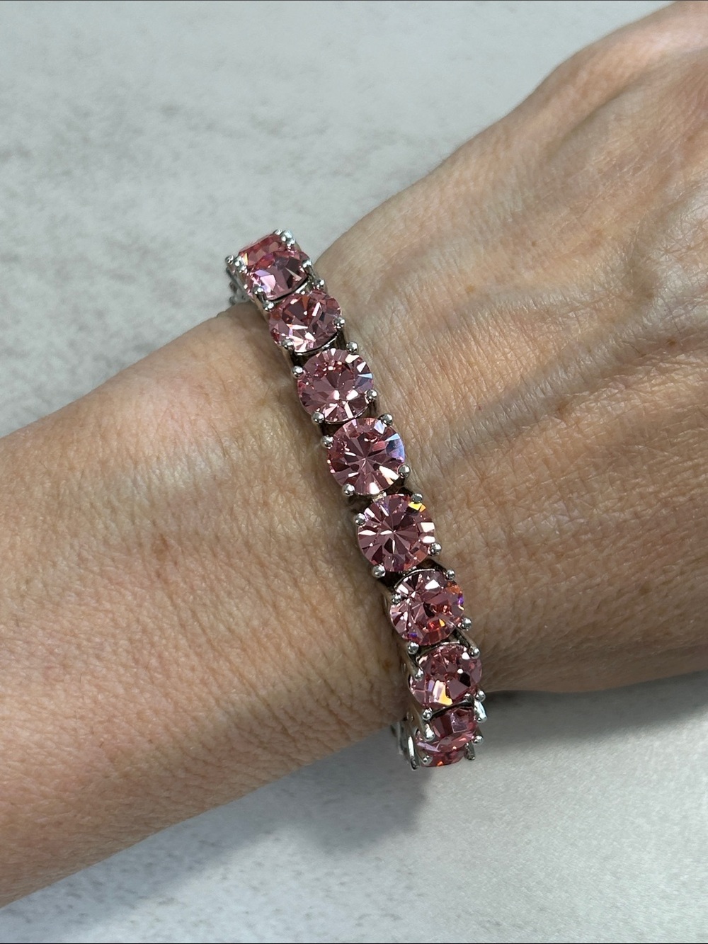 Park Lane Baby Pink Crystal Tennis Bracelet